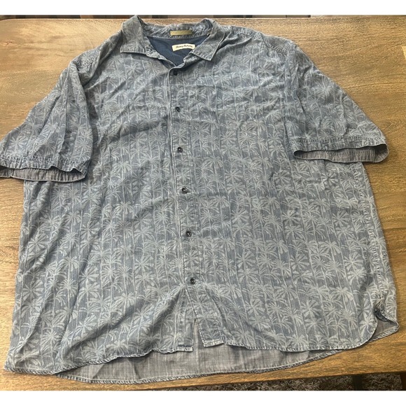 Tommy Bahama Other - Tommy Bahama Block Party Palms Mens 3X Blue Tencel Hawaiian Camp Shirt  BT318536